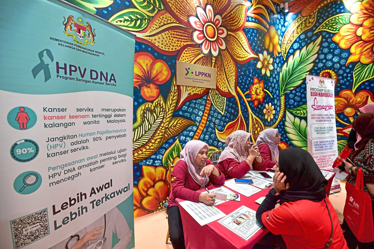 One of the booths at the event spreading awareness about early detection of cervical cancer.
