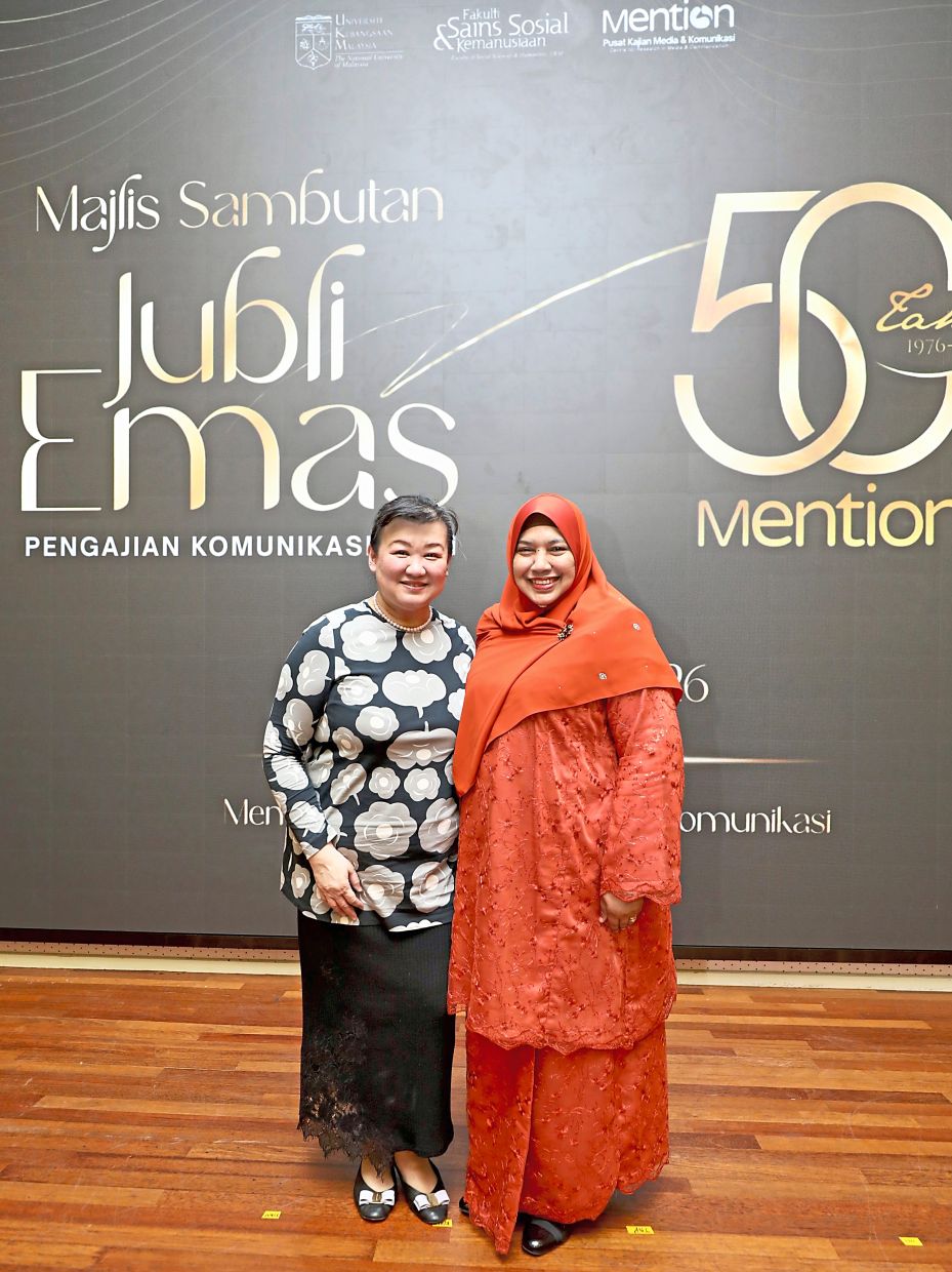 Ng and Nur-ul Afida (right) at the jubilee in Bangi.