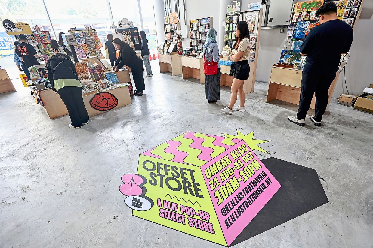 A view of the Offset Store, featuring 20 indie illustrators and creatives, at Ombak KLCC. Photo: The Star/Azman Ghani 