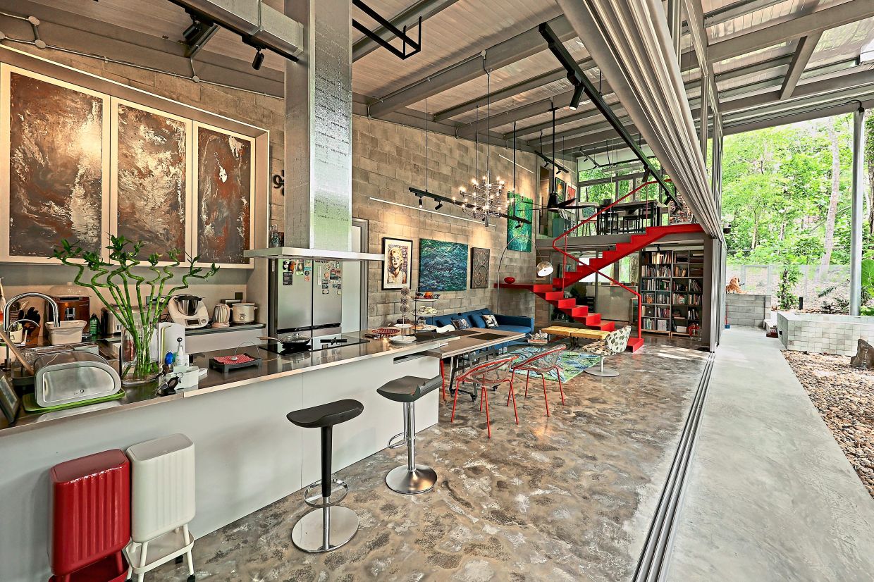 Because of fengshui reasons, the homeowner wanted the kitchen to be at the front of the home.