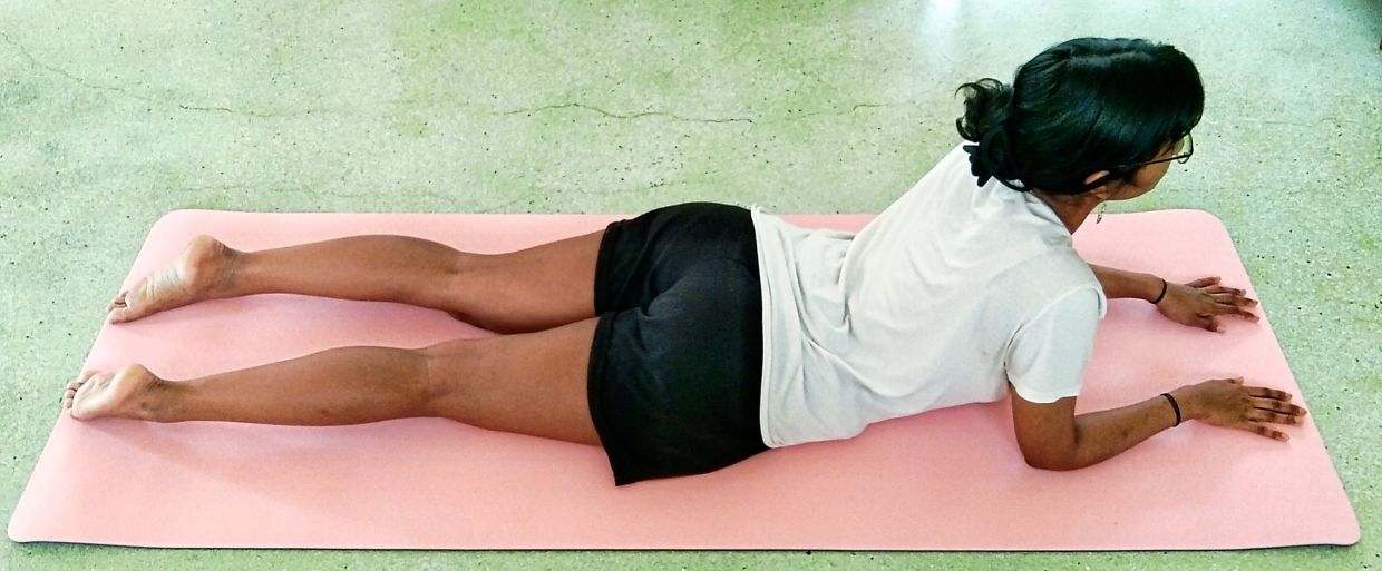 The Sphinx Pose helps counteract a sitting or hunched posture, decompresses the lower back and stretches the psoas muscle in the hips. — Filepic