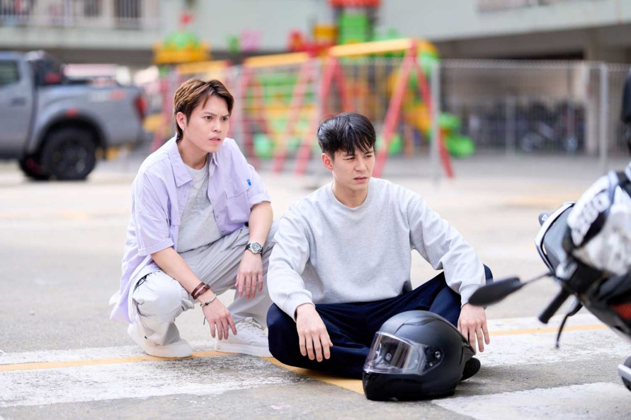 Chu (right) plays a debt-ridden young man in 'Wolong: The Mastermind'. Photo: Handout