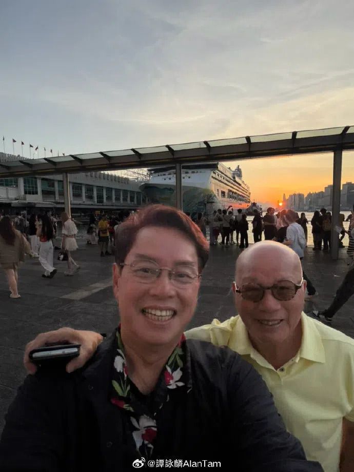 Alan Tam (left) shares a photo with film-maker Lau Kar Wing on social media on Oct 23.