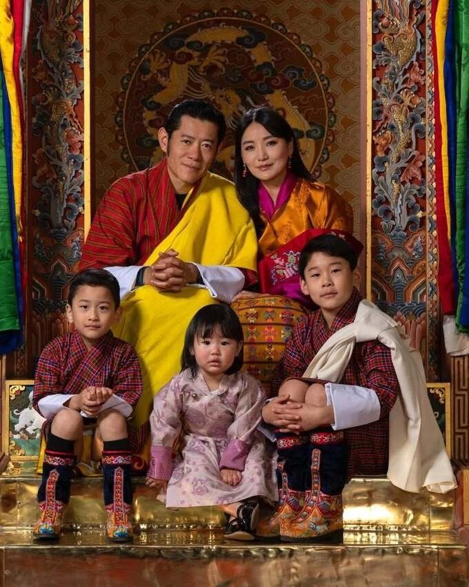 Bhutan's King Jigme Khesar and Queen Jetsun Pema with their three children in 2025. -- Photo from Instagram