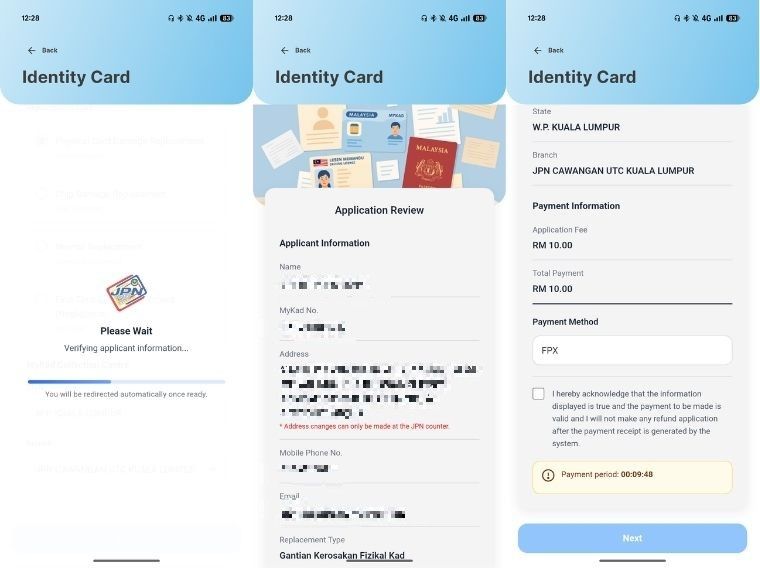 All that's left is to verify the information and make the necessary payment. — Screenshot from app