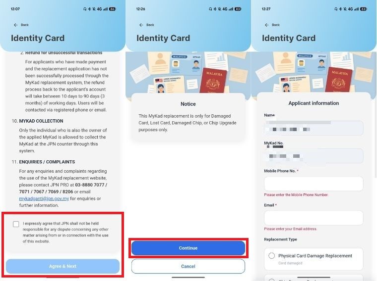After agreeing to the terms and conditions, users can proceed with filling in their particulars. — Screenshot from app
