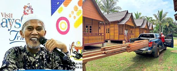 High-speed Internet directly attracts customers and boosts our overall income, says Sahariman (left) who lends first-hand assistance at Kampungstay Desa Murni in Temerloh, Pahang (right).