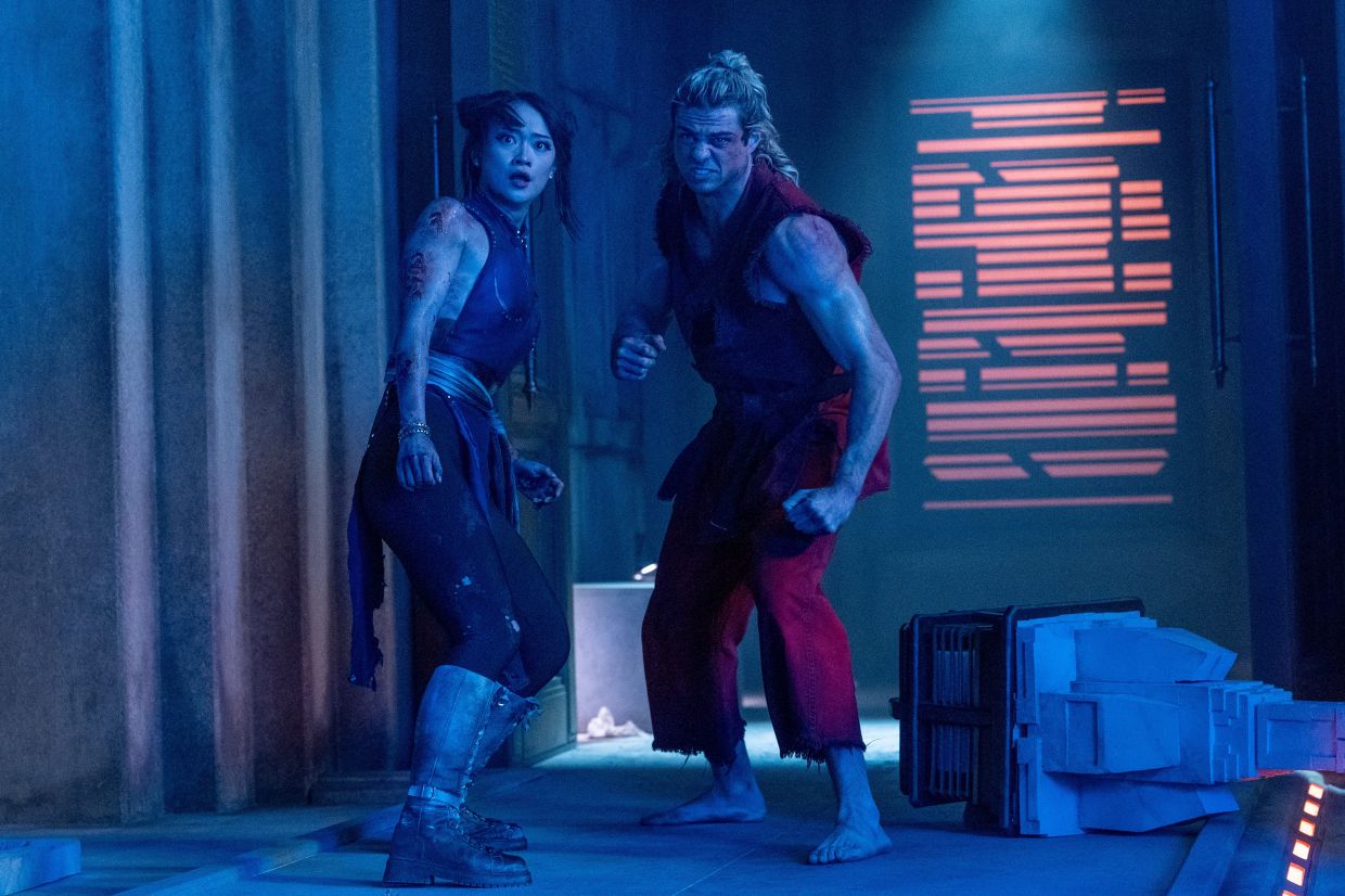 Callina Liang (left) and Noah Centineo in a scene from 'Street Fighter'. Photo: Handout
