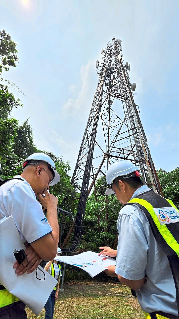 Site inspections at telecommunication towers are part of Malaysia’s ongoing nationwide 5G network deployment and infrastructure management.