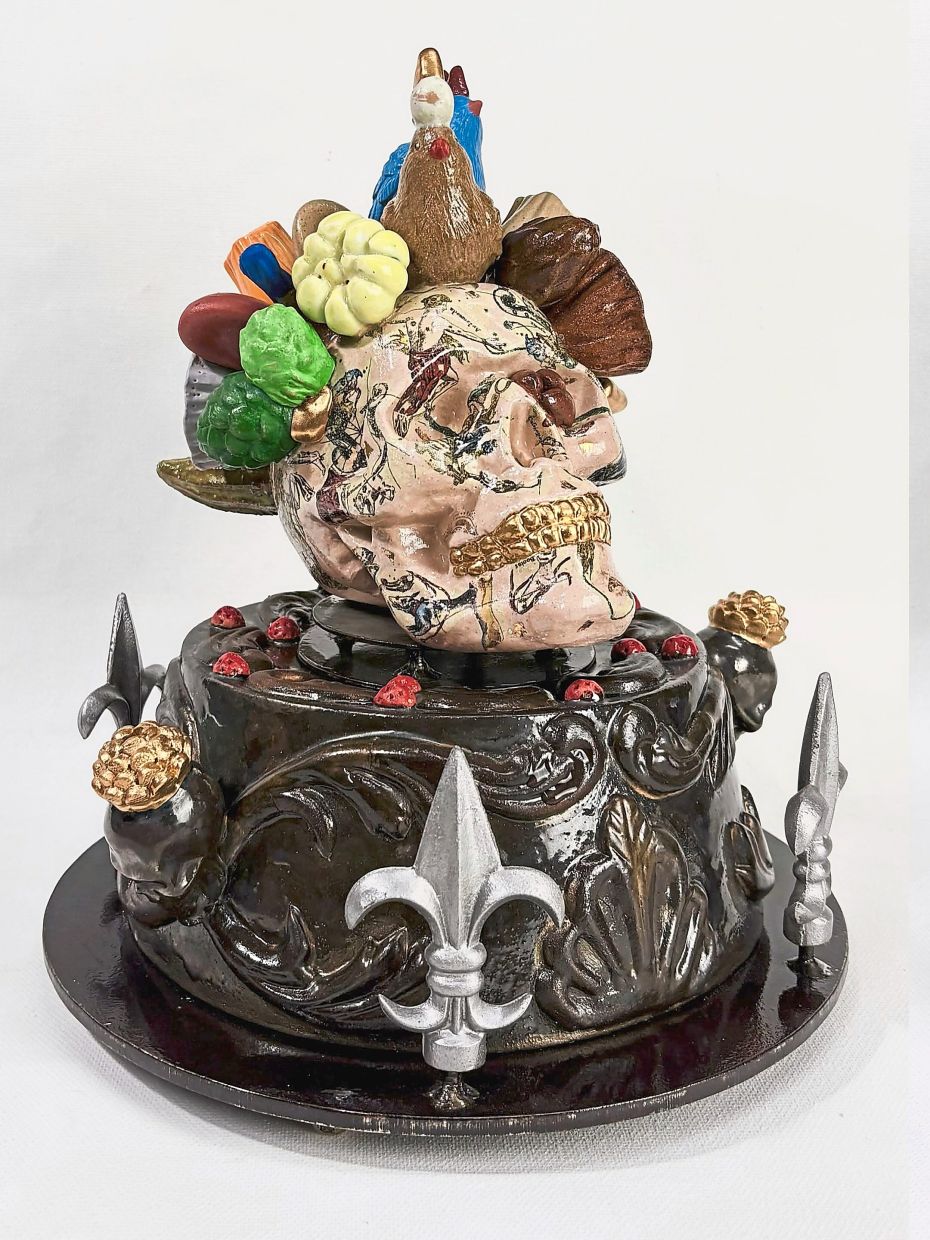 Umibaizurah Mahirismail’s 'Unbound' (2026), a mixed-media work on circular steel plate, featuring ceramic and cast iron, is part of the fundraising auction for the Mercy Malaysia Humanitarian Fund at CIMB Artober 2026. Photo: Umibaizurah Mahirismail2026