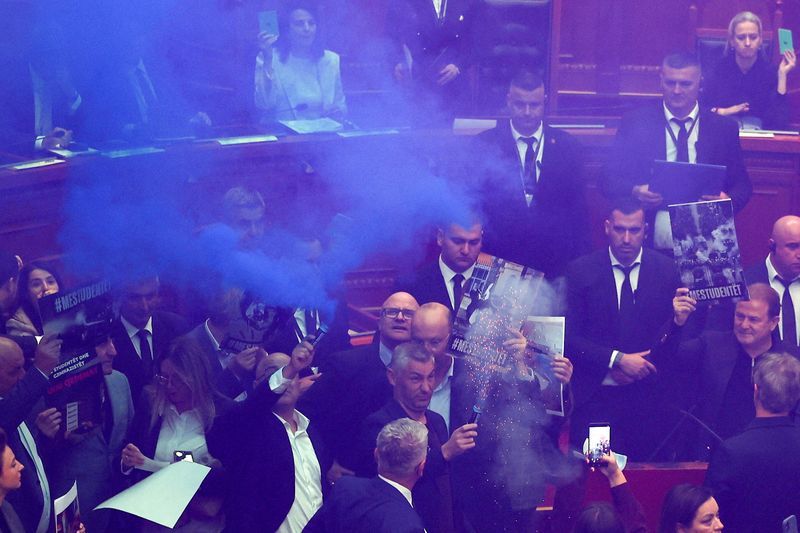 Albania opposition disrupts parliament session after violent street protests
